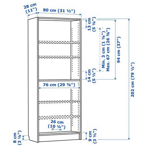 billy medidas|IKEA Billy Bookcases Dimensions & Drawings .